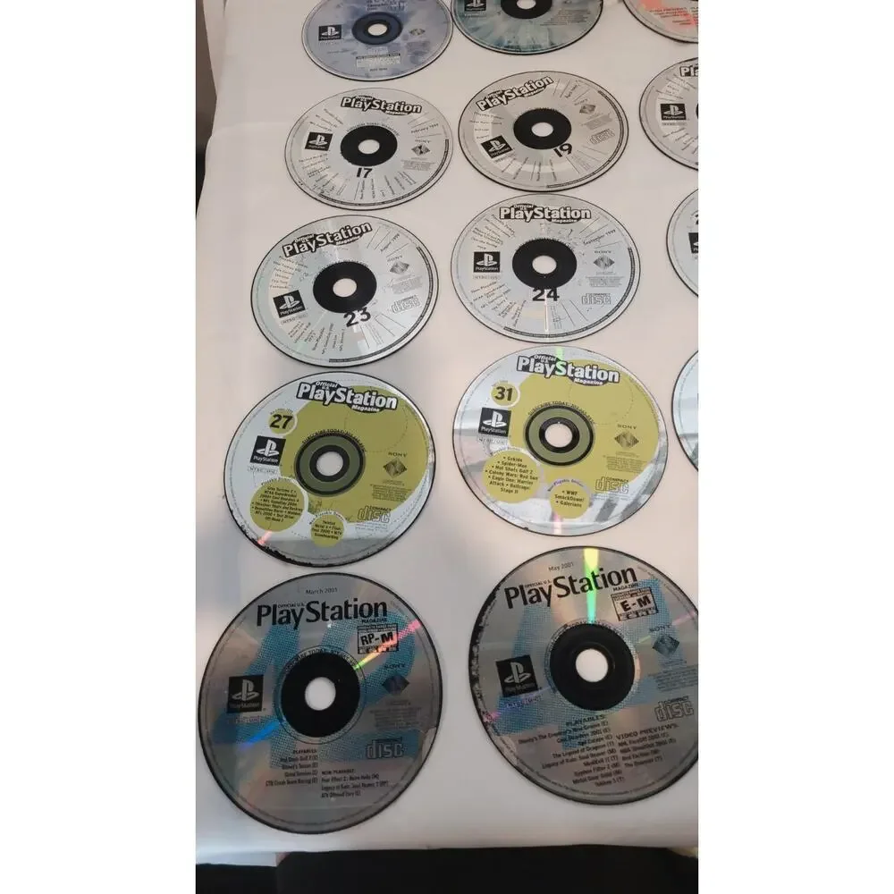 26 PS1 Demo Disc Lot Official PlayStation Magazine Jampack Sampler OPM Untested
